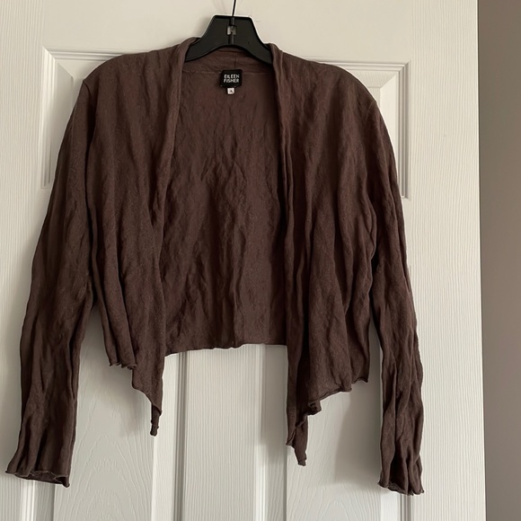 ⭐️Host Pick⭐️Eileen Fisher open cardigan, metallic shimmer - Picture 1 of 6
